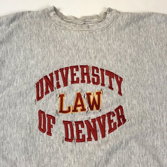 Vintage University Denver Law Champion Reverse Weave Crewneck Sweatshirt XL USA - Picture 4 of 16